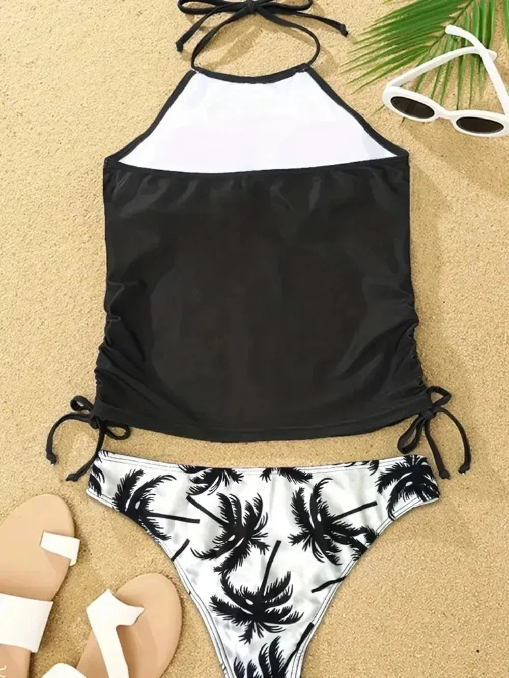 maillots de bain imprimé Tankini , ensemble noué , dos nu